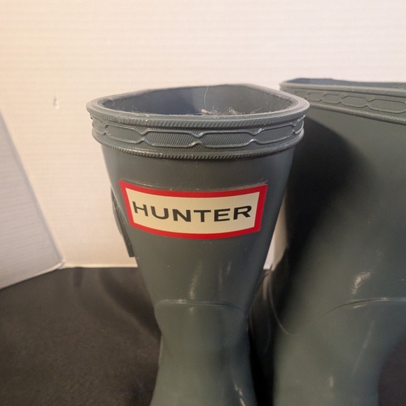 Hunter Grey Mid-Calf Rain Boots Bonus New Betsey Johnson Boot Shoe Liners - Picture 14 of 16